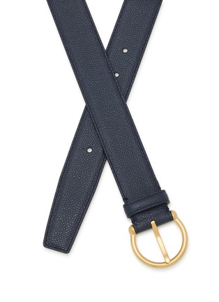 细节 - 点击放大 - THOM BROWNE - Round Buckle Grained Leather Belt