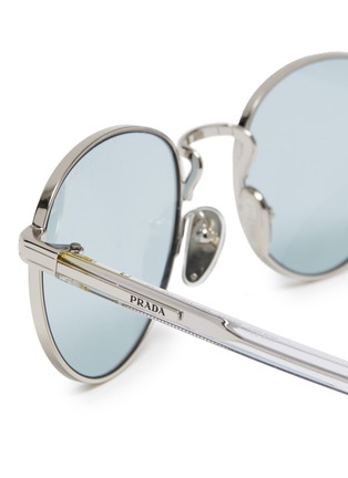 细节 - 点击放大 - PRADA - Oval Metal Acetate Sunglasses