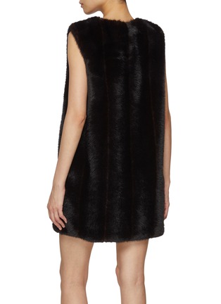 背面 - 点击放大 - MM6 MAISON MARGIELA - Faux Fur V-Neck Top