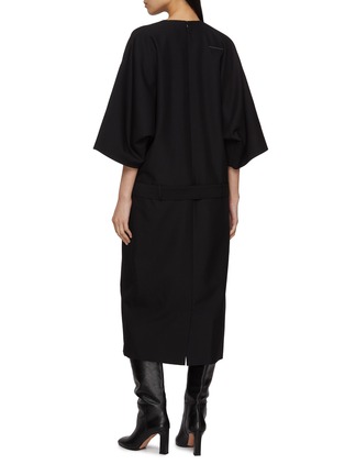背面 - 点击放大 - MM6 MAISON MARGIELA - Belted Wool Maxi Dress