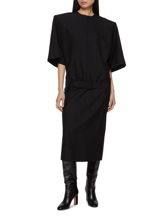 模特儿示范图 - 点击放大 - MM6 MAISON MARGIELA - Belted Wool Maxi Dress
