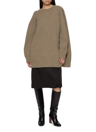 模特儿示范图 - 点击放大 - MM6 MAISON MARGIELA - 扣带后领针织衫