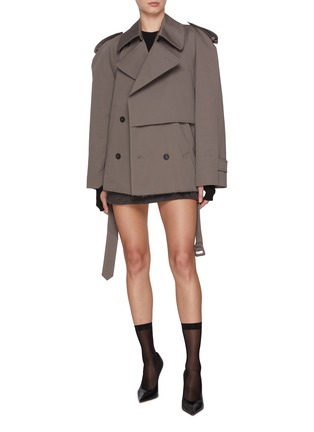 模特儿示范图 - 点击放大 - MM6 MAISON MARGIELA - 阔肩系带夹克