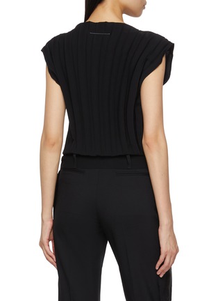 背面 - 点击放大 - MM6 MAISON MARGIELA - Sleeveless Pleated Waistband Hem Top