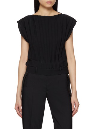 首图 - 点击放大 - MM6 MAISON MARGIELA - Sleeveless Pleated Waistband Hem Top