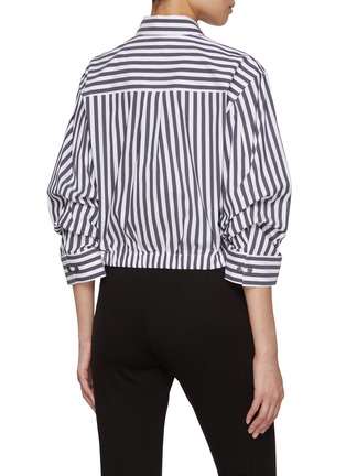 背面 - 点击放大 - THEORY - Cropped Striped Cotton Blend Shirt