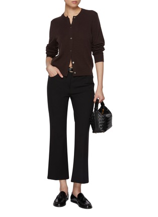 模特儿示范图 - 点击放大 - THEORY - High Waist Kick Flared Suiting Pants