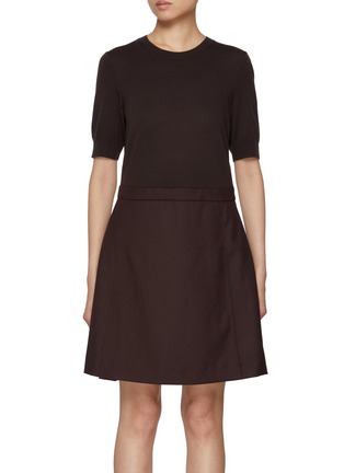 首图 - 点击放大 - THEORY - Deep Pleated Wool Shift Dress