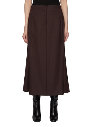 首图 - 点击放大 - THEORY - Deep Pleated Wool Blend Midi Skirt