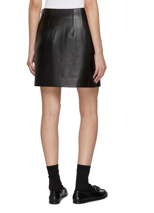 背面 - 点击放大 - THEORY - High Waist Darted Leather Mini Skirt