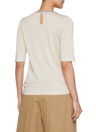 背面 - 点击放大 - BRUNELLO CUCINELLI - Monili Neckline Cashmere Silk Knit Top