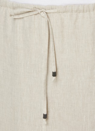  - BRUNELLO CUCINELLI - 抽绳亚麻半身裙