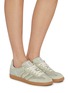 模特儿示范图 - 点击放大 - ADIDAS - Samba OG Low Top Woven Knit Women's Sneakers