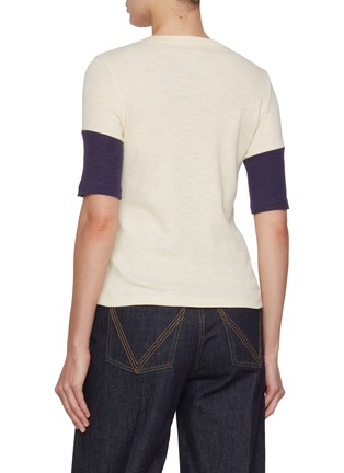 背面 - 点击放大 - CHLOÉ - Varsity Sleeve Cotton Wool T-Shirt