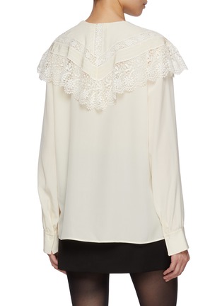 背面 - 点击放大 - CHLOÉ - Exaggerated Lace Collar Silk Blouse