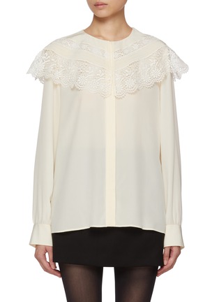 首图 - 点击放大 - CHLOÉ - Exaggerated Lace Collar Silk Blouse