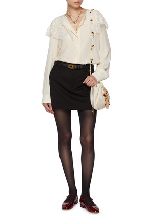 模特儿示范图 - 点击放大 - CHLOÉ - Exaggerated Lace Collar Silk Blouse