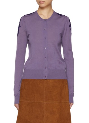 首图 - 点击放大 - CHLOÉ - Lace Patch Sleeve Wool Knit Cardigan