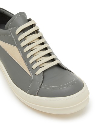 细节 - 点击放大 - RICK OWENS - 男款系带皮革运动鞋