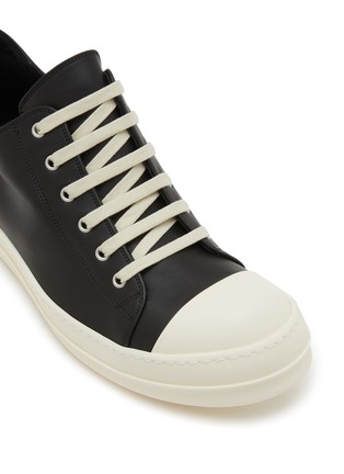 细节 - 点击放大 - RICK OWENS - 男款系带皮革运动鞋