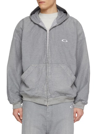 首图 - 点击放大 - BALENCIAGA - Trompe L'œil Denim Zip Up Hoodie