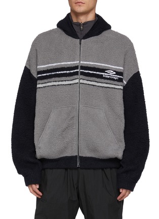 首图 - 点击放大 - BALENCIAGA - Knit Insert Two Tone Hoodie