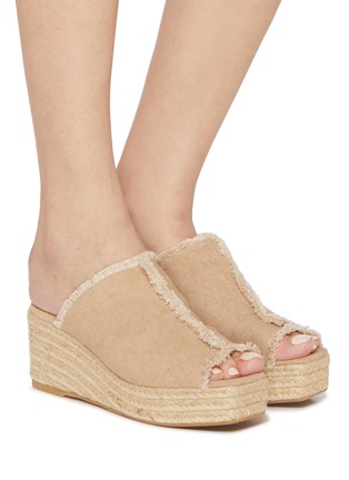 模特儿示范图 - 点击放大 - CASTAÑER - Queral 60 Platform Cotton Espadrilles