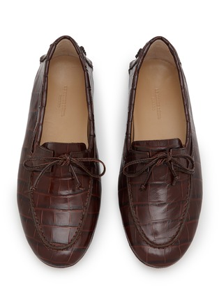 细节 - 点击放大 - LE MONDE BERYL - Croco Printed Driver Moccasin Leather Loafers