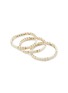 细节 - 点击放大 - ROXANNE ASSOULIN - Triple Creme Gold Pleated Brass Enamel Bracelets — Set Of 3