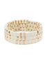 首图 - 点击放大 - ROXANNE ASSOULIN - Triple Creme Gold Pleated Brass Enamel Bracelets — Set Of 3