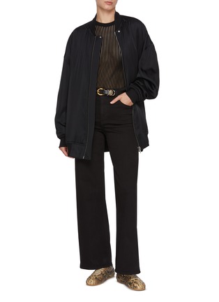 模特儿示范图 - 点击放大 - FRAME - Le Slim Palazzo Dark Wash Jeans