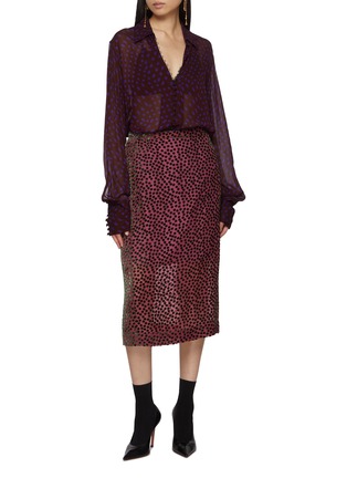 模特儿示范图 - 点击放大 - DRIES VAN NOTEN - Sokna Dotted Midi Skirt