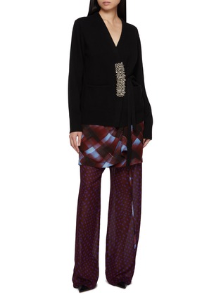 模特儿示范图 - 点击放大 - DRIES VAN NOTEN - TIAH 仿钻饰羊绒针织开衫