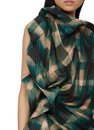  - DRIES VAN NOTEN - 露背剪裁格纹上衣