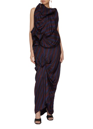模特儿示范图 - 点击放大 - DRIES VAN NOTEN - Dolla Draped Backless Maxi Dress