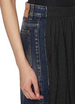  - BALENCIAGA - Hybrid Pleated Linen Cotton Midi Skirt