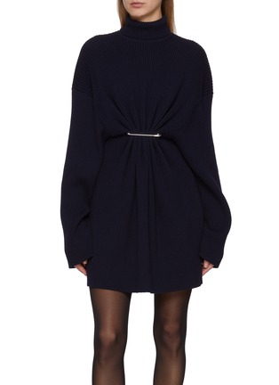 首图 - 点击放大 - BALENCIAGA - Pinched Cotton Wool Knit Mini Dress