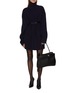 模特儿示范图 - 点击放大 - BALENCIAGA - Pinched Cotton Wool Knit Mini Dress