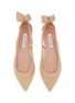 细节 - 点击放大 - AQUAZZURA - Bow Tie Mesh Suede Ballet Flats