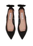 细节 - 点击放大 - AQUAZZURA - Bow Tie Mesh Suede Ballet Flats