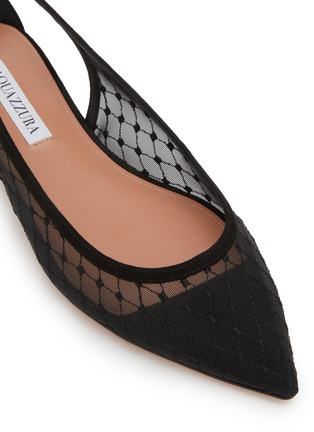细节 - 点击放大 - AQUAZZURA - Bow Tie Mesh Suede Ballet Flats