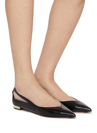 模特儿示范图 - 点击放大 - AQUAZZURA - Sheeva Skimmer Leather Flats