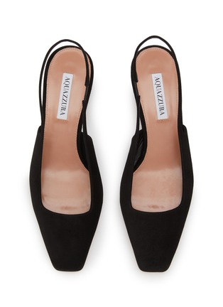 细节 - 点击放大 - AQUAZZURA - Allegra 40 Suede Slingback Mules