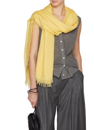 模特儿示范图 - 点击放大 - LANE’S - The New H Modal Silk Cashmere Shawl