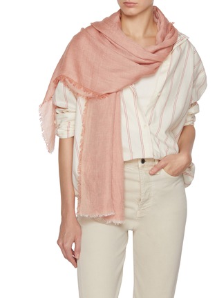 模特儿示范图 - 点击放大 - LANE’S - The New H Modal Silk Cashmere Shawl