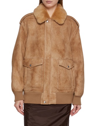 首图 - 点击放大 - PRADA - Chunky Shearling Collar Jacket