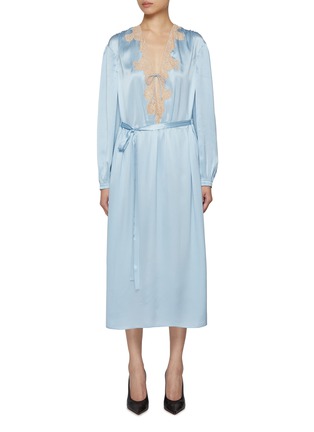 首图 - 点击放大 - PRADA - Lace Trim Silk Satin Dress