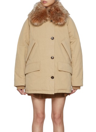 首图 - 点击放大 - PRADA - Fur Collar Cotton Puffer Jacket