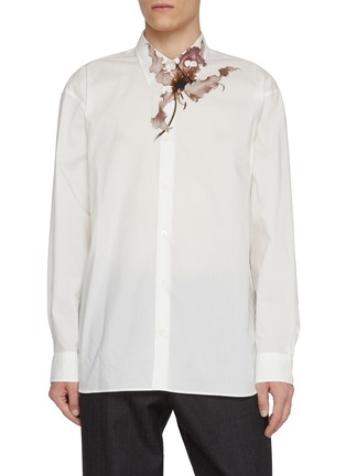 首图 - 点击放大 - DRIES VAN NOTEN - Long Sleeve Floral Print Cotton Poplin Shirt