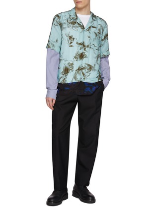 模特儿示范图 - 点击放大 - DRIES VAN NOTEN - Lovat Basket Weave Wool Penny Pants